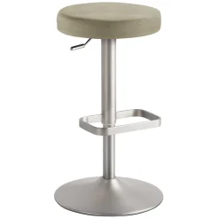 Sale Runder Barhocker aus Microfaser Taupe - Oracio Hocker