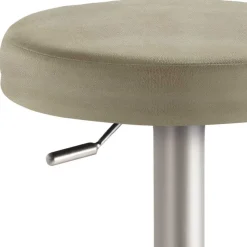Sale Runder Barhocker aus Microfaser Taupe - Oracio Hocker