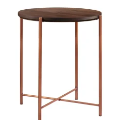Online Runder Beistelltisch in Nussbaum und Kupfer - Jailen Tische