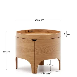 Sale Runder Beistelltisch mit Esche Furnier - Raso Tische