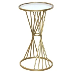 Best Runder Beistelltisch mit Spiegelglas Platte - Titu Tische