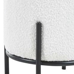 Sale Runder Design Hocker in Weiß Boucle - Pyra Hocker