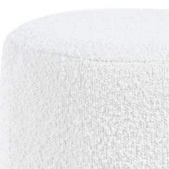 Sale Runder Design Hocker in Weiß Boucle - Pyra Hocker