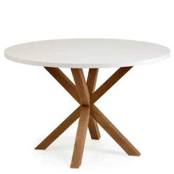 Hot Runder Esstisch in Weiß & Holzoptik Natur - Maggio Tische