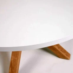 Hot Runder Esstisch in Weiß & Holzoptik Natur - Maggio Tische