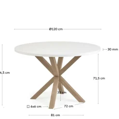 Hot Runder Esstisch in Weiß & Holzoptik Natur - Maggio Tische