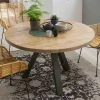 Sale Runder Esstisch mit Holzplatte Mango - Belafoma Tische