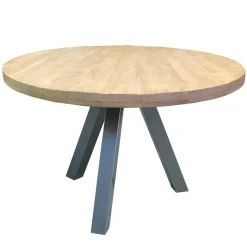 Sale Runder Esstisch mit Holzplatte Mango - Belafoma Tische