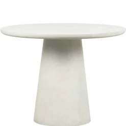 Outlet Runder Esszimmer Säulentisch in Weiß Tonfaser - Emsa Tische