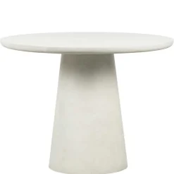 Outlet Runder Esszimmer Säulentisch in Weiß Tonfaser - Emsa Tische