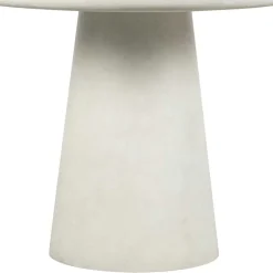 Outlet Runder Esszimmer Säulentisch in Weiß Tonfaser - Emsa Tische
