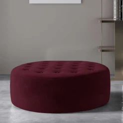 Sale Runder Hocker aus mattem Samt - Bondo Hocker