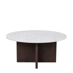 Hot Runder Marmor Wohnzimmertisch in Weiß Grau - Dania Tische