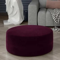 Sale Runder Polsterhocker in Bordeaux - Conceppa Hocker