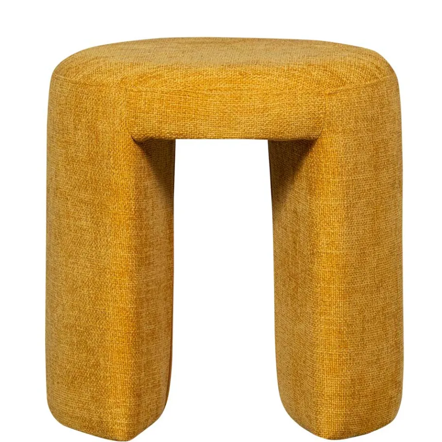 Sale Runder Sitzhocker in Gelb Chenillebezug - Lourettes (2er Set) Hocker