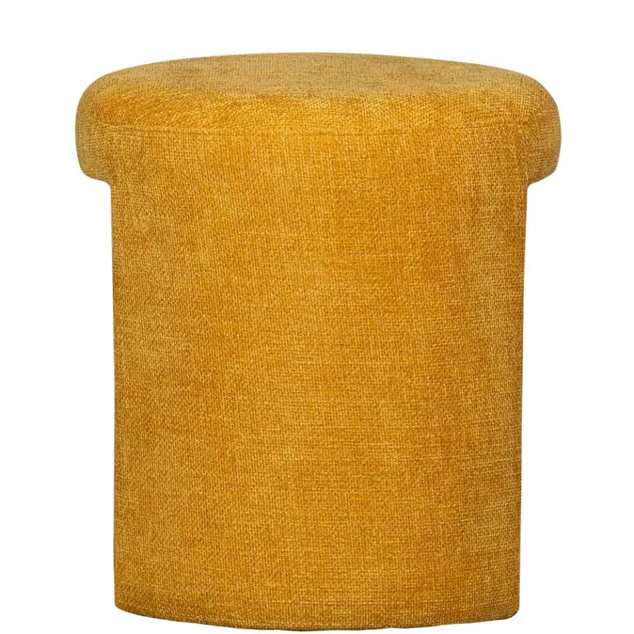 Sale Runder Sitzhocker in Gelb Chenillebezug - Lourettes (2er Set) Hocker