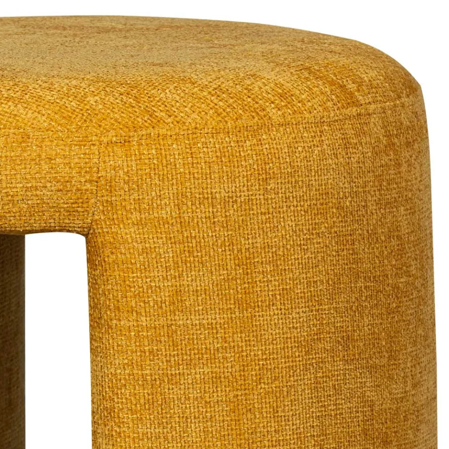 Sale Runder Sitzhocker in Gelb Chenillebezug - Lourettes (2er Set) Hocker