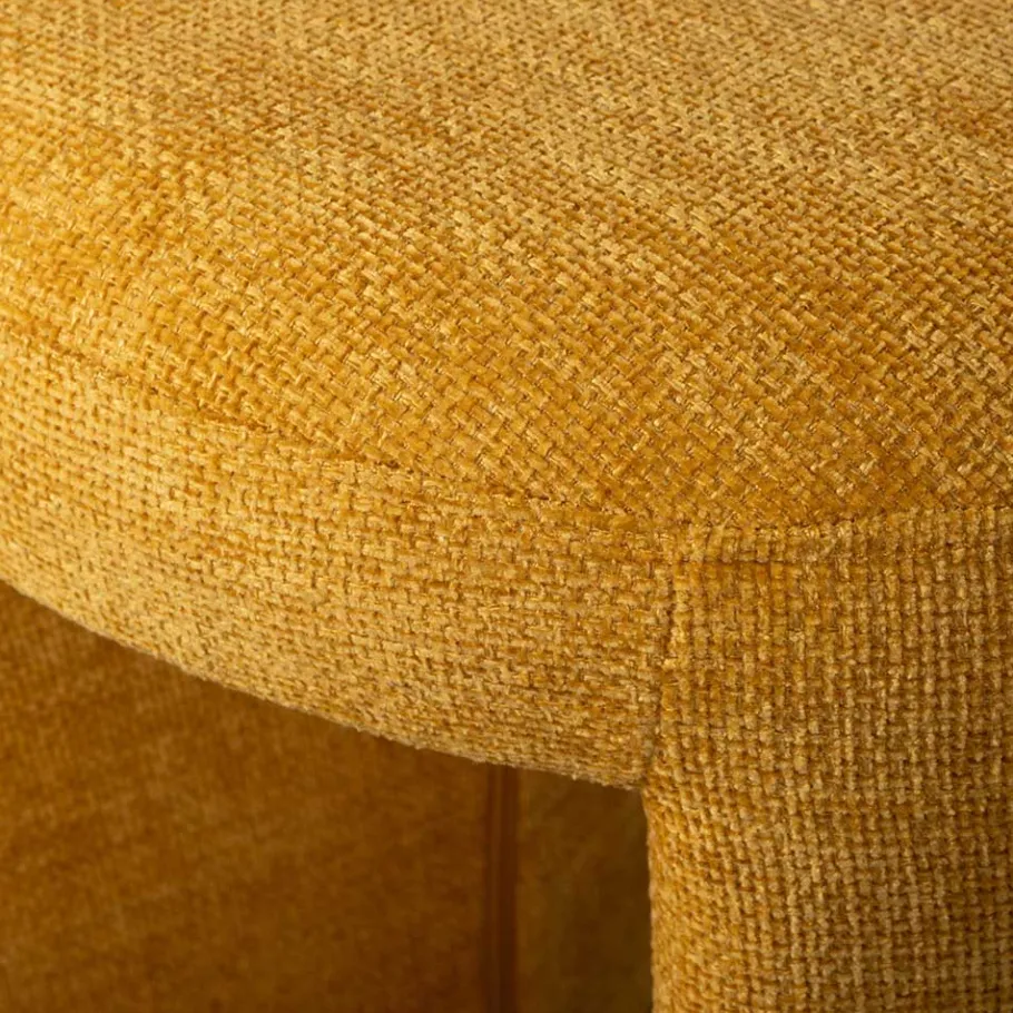 Sale Runder Sitzhocker in Gelb Chenillebezug - Lourettes (2er Set) Hocker
