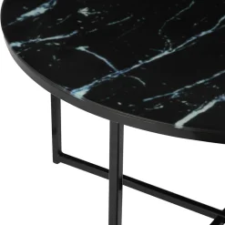 Runder Wohnzimmer Glastisch in Marmor Schwarz - Adiana Tische