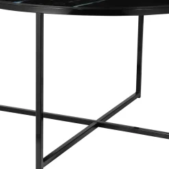 Runder Wohnzimmer Glastisch in Marmor Schwarz - Adiana Tische