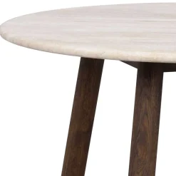 Runder Wohnzimmertisch aus Travertin Stein Beige - Cheyenne Tische