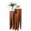 Hot Rustikale Holz Blumensäule Set Pisinon aus Sheesham (dreiteilig) Tische