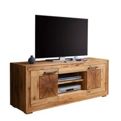 Outlet Rustikale Schrankwand Troncon aus Wildeiche (vierteilig) Wohnwände