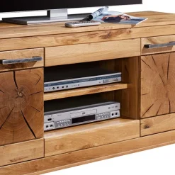 Outlet Rustikale Schrankwand Troncon aus Wildeiche (vierteilig) Wohnwände