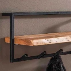 Best Rustikale Wandgarderobe aus Stahl in Grau - Bash Garderoben