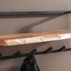 Best Rustikale Wandgarderobe aus Stahl in Grau - Bash Garderoben