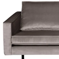 Sale Samt Couch in Taupe Museo im Retro Design Sofas
