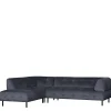 Samt L-Sofa in Dunkelgrau - Roccoss Sofas