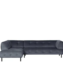 Samt L-Sofa in Dunkelgrau - Roccoss Sofas