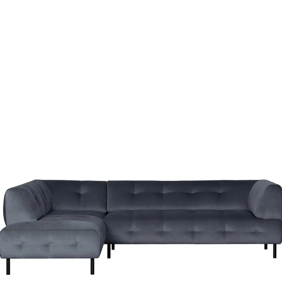 Samt L-Sofa in Dunkelgrau - Roccoss Sofas