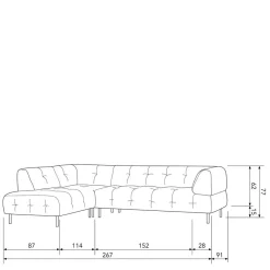 Samt L-Sofa in Dunkelgrau - Roccoss Sofas