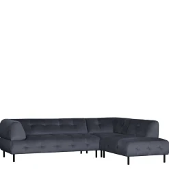 Samt L-Sofa in Dunkelgrau - Roccoss Sofas
