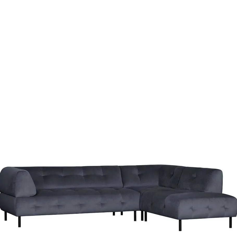 Samt L-Sofa in Dunkelgrau - Roccoss Sofas