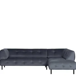 Samt L-Sofa in Dunkelgrau - Roccoss Sofas