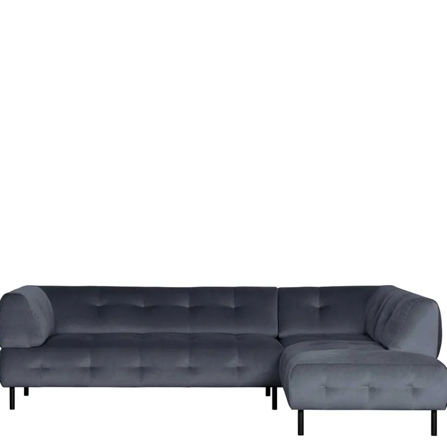 Samt L-Sofa in Dunkelgrau - Roccoss Sofas