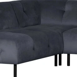Samt L-Sofa in Dunkelgrau - Roccoss Sofas