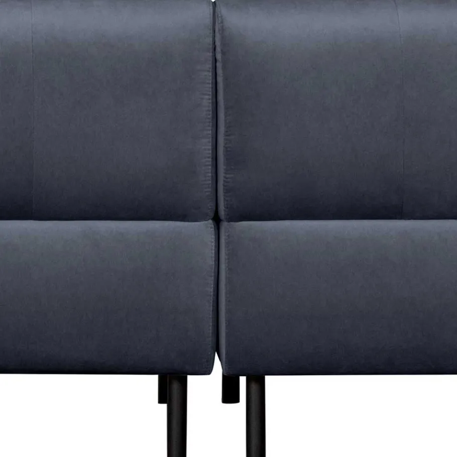 Samt L-Sofa in Dunkelgrau - Roccoss Sofas