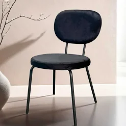 Outlet Samt Polsterstühle in Schwarz - Siao (2er Set) Stühle