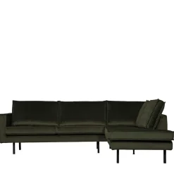 Best Samt Retrocouch in Dunkelgrün Samt - Kurtisma Sofas