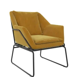 Samt Sessel in Gelb Samt - Meckey Sessel