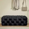 Sale Samt Sitzbank in Schwarz Flechtdesign - Addara Sitzbank