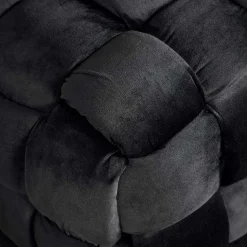 Sale Samt Sitzbank in Schwarz Flechtdesign - Addara Sitzbank