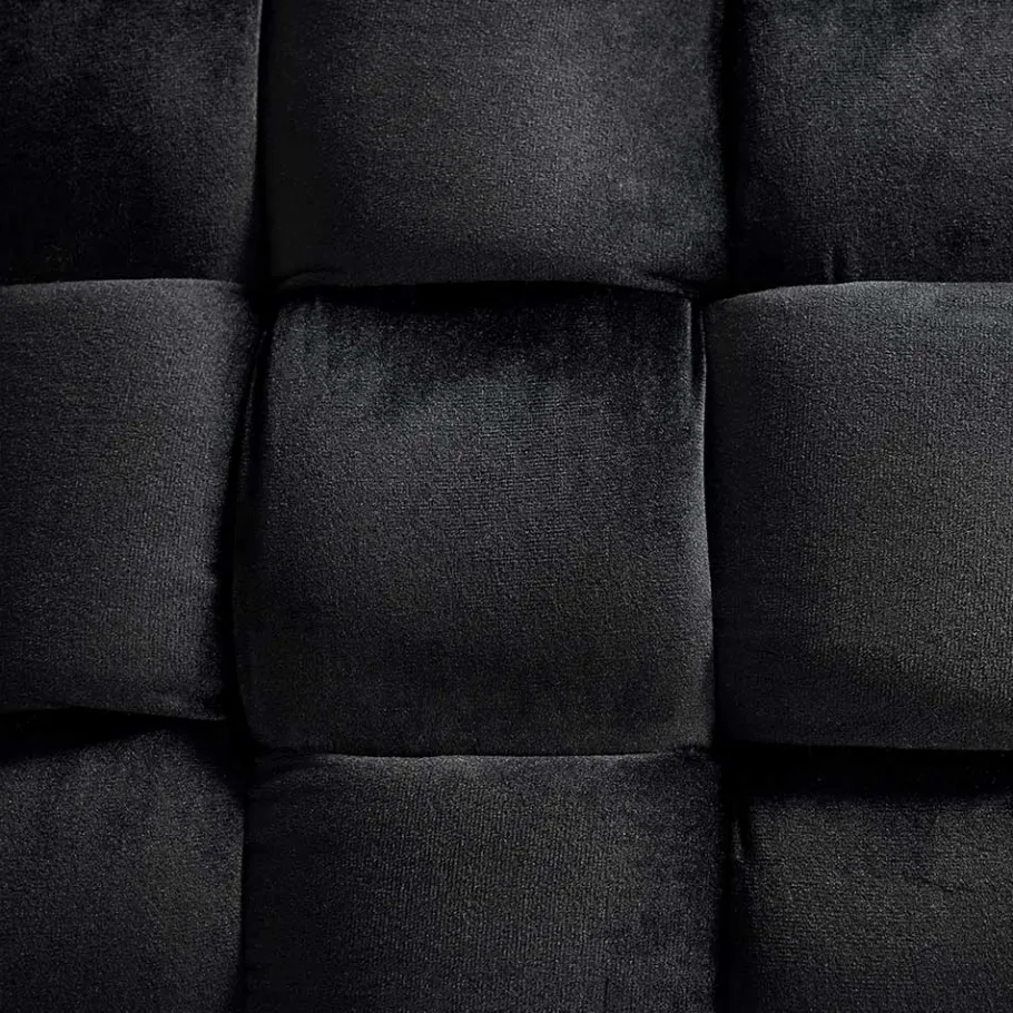 Sale Samt Sitzbank in Schwarz Flechtdesign - Addara Sitzbank