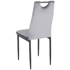 Samt Stühle mit Quersteppung in Grau - Pysio (Set) Stühle