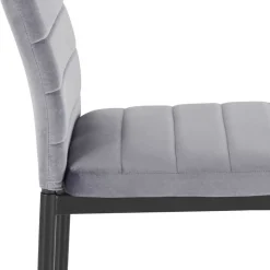 Samt Stühle mit Quersteppung in Grau - Pysio (Set) Stühle