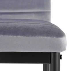 Samt Stühle mit Quersteppung in Grau - Pysio (Set) Stühle